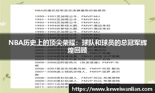 NBA历史上的顶尖荣耀：球队和球员的总冠军辉煌回顾